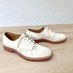 Vintage Ruggers Byrons White Buck Men's Sz 7 Nubuck Leather Derby Shoes USA Made